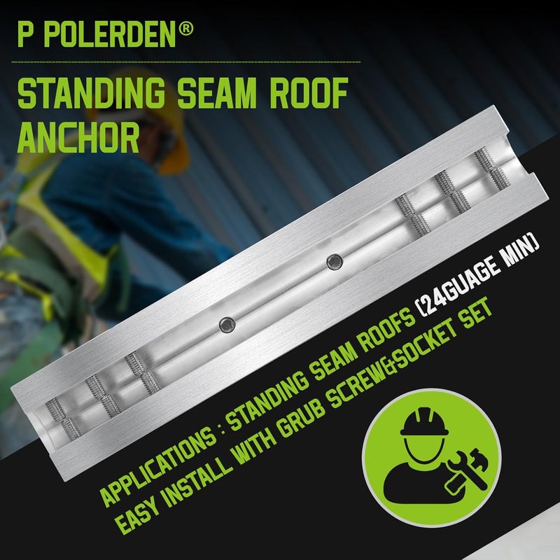 P Polerden Standing Seam Roof Anchor Clamp, Reusable Roofing Anchors Fall Protection Safety Kits, No Drill Roof Anchor, OSHA/ANSI Compliant, Lightweight, Solid Aluminum Alloy - Image 4